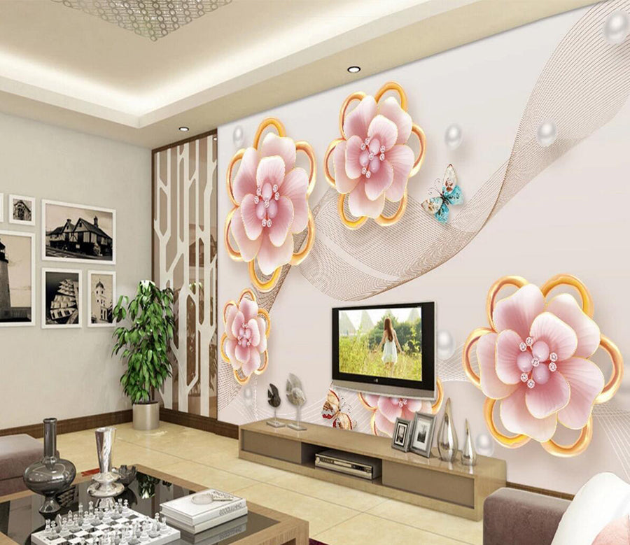 3D Butterfly Jewelry WC878 Wall Murals