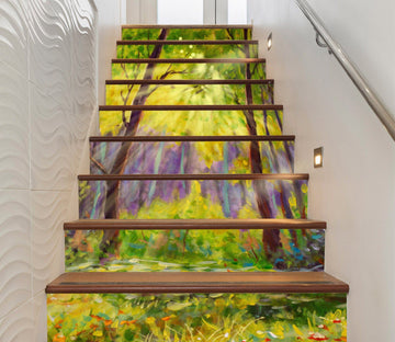 3D Oil Painting Forest 74 Stair Risers Wallpaper AJ Wallpaper 