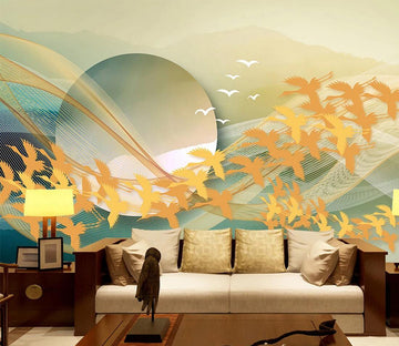 3D Rowing Bird WC588 Wall Murals