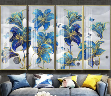 3D Blue Swaying Flower WC2399 Wall Murals