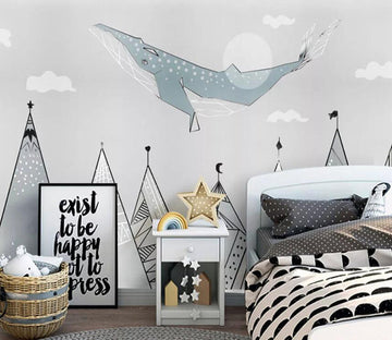 3D Cute Whale 1060 Wall Murals Wallpaper AJ Wallpaper 2 