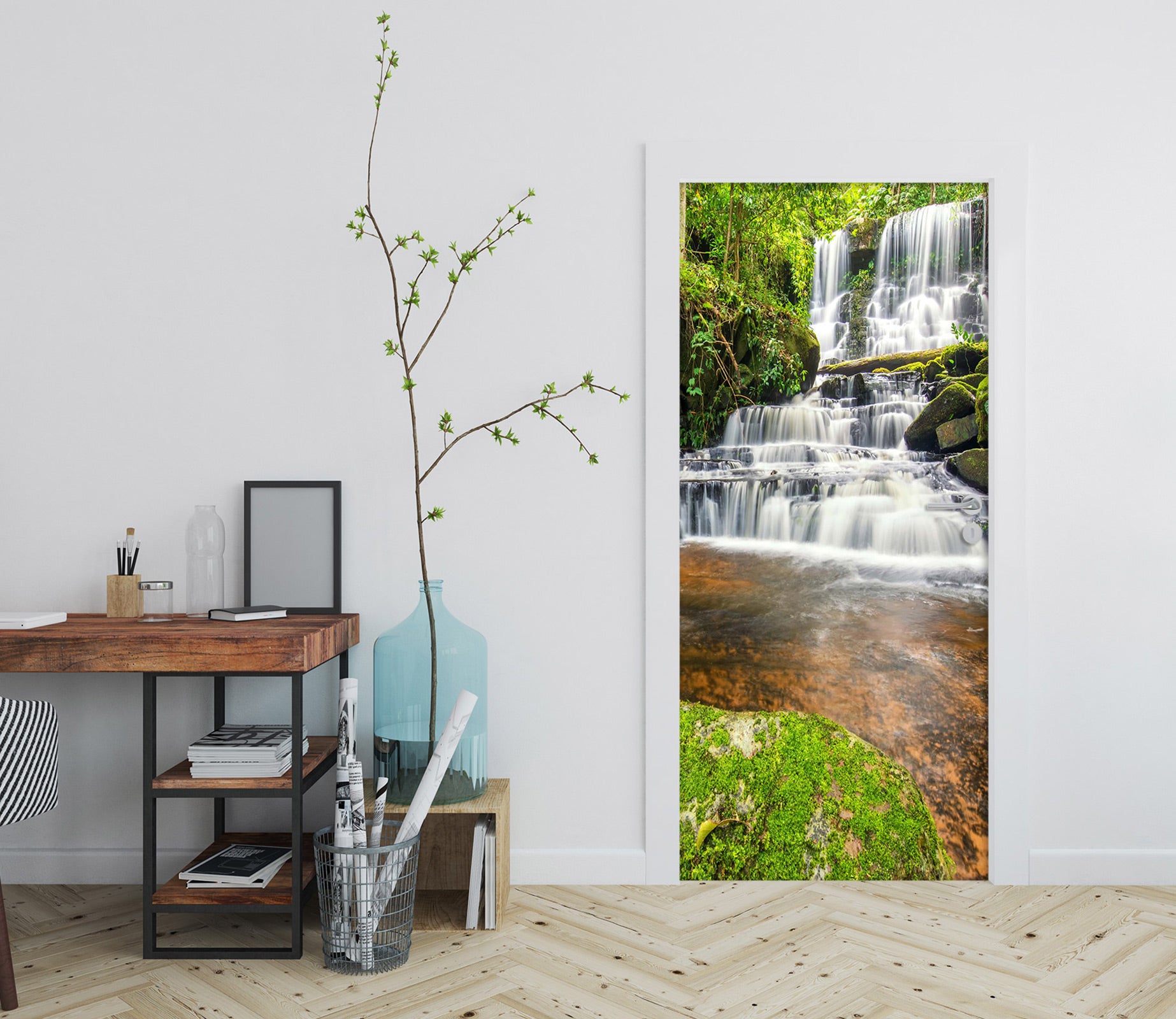 3D Mountain Stream 23216 Door Mural