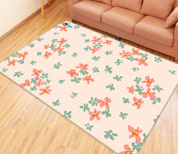 3D Green Pink Little Flower 107102 Kashmira Jayaprakash Rug Non Slip Rug Mat