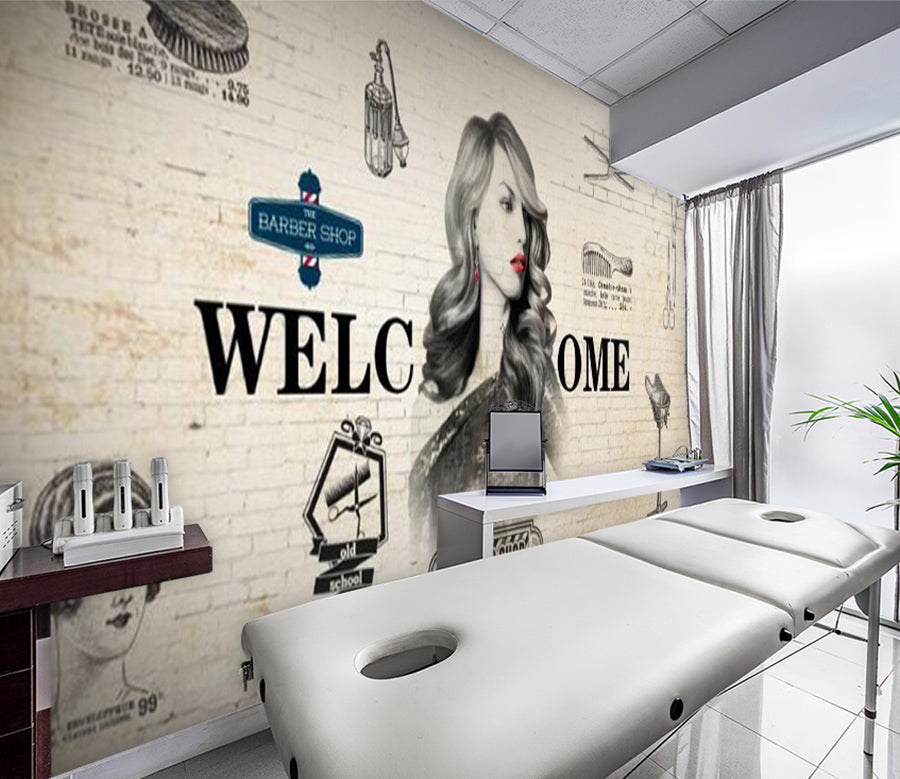 3D Girl Hair Stylist 1538 Wall Murals