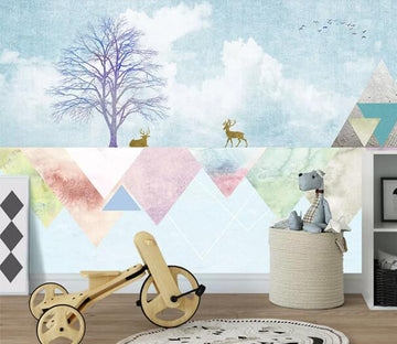 3D Fawn Triangle WC1005 Wall Murals