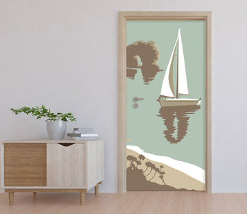 3D Sailboat 9232 Steve Read Door Mural