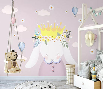 3D Crown Bunny 1449 Wall Murals Wallpaper AJ Wallpaper 2 