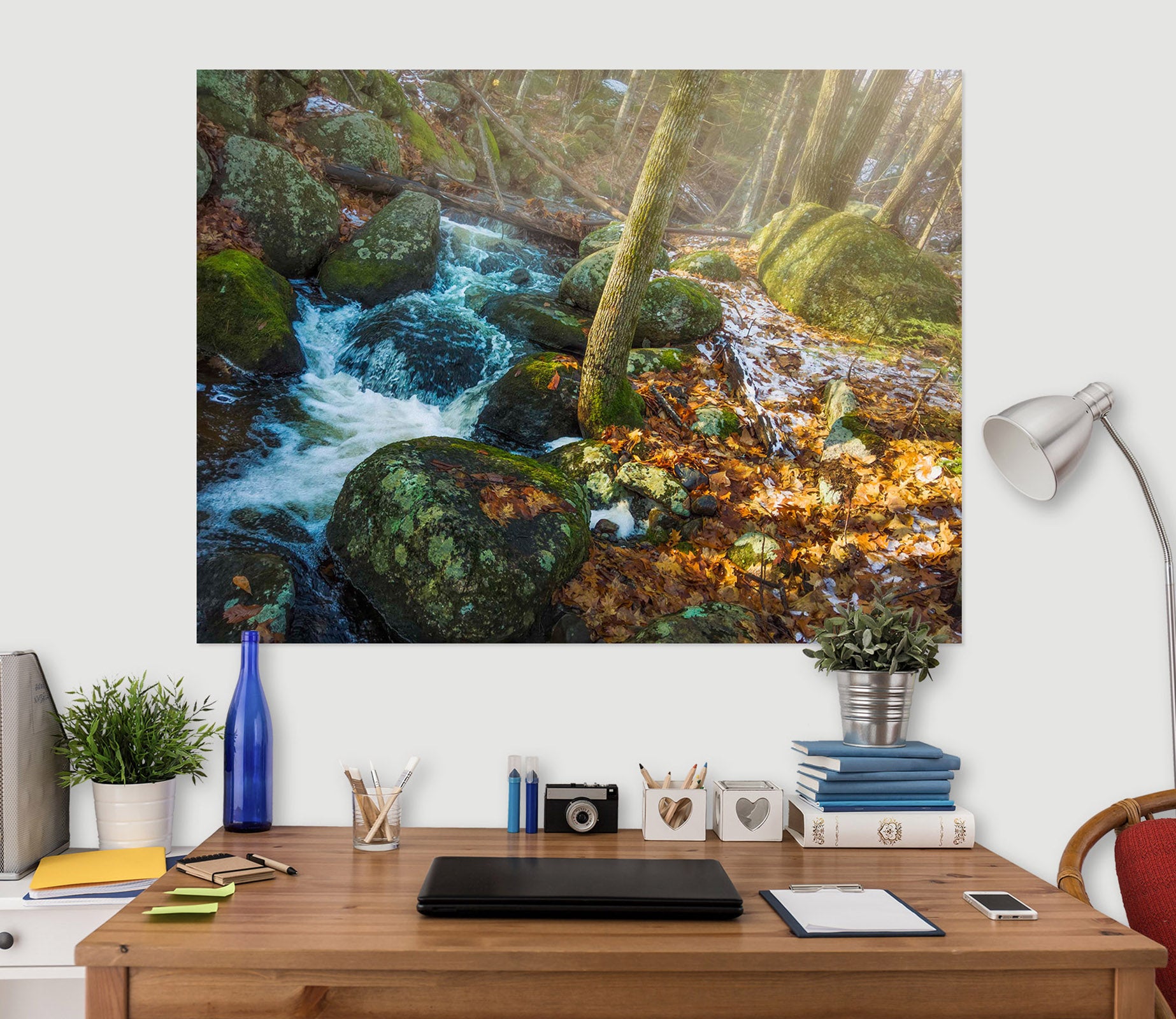 3D Forest Stream 108 Jerry LoFaro Wall Sticker