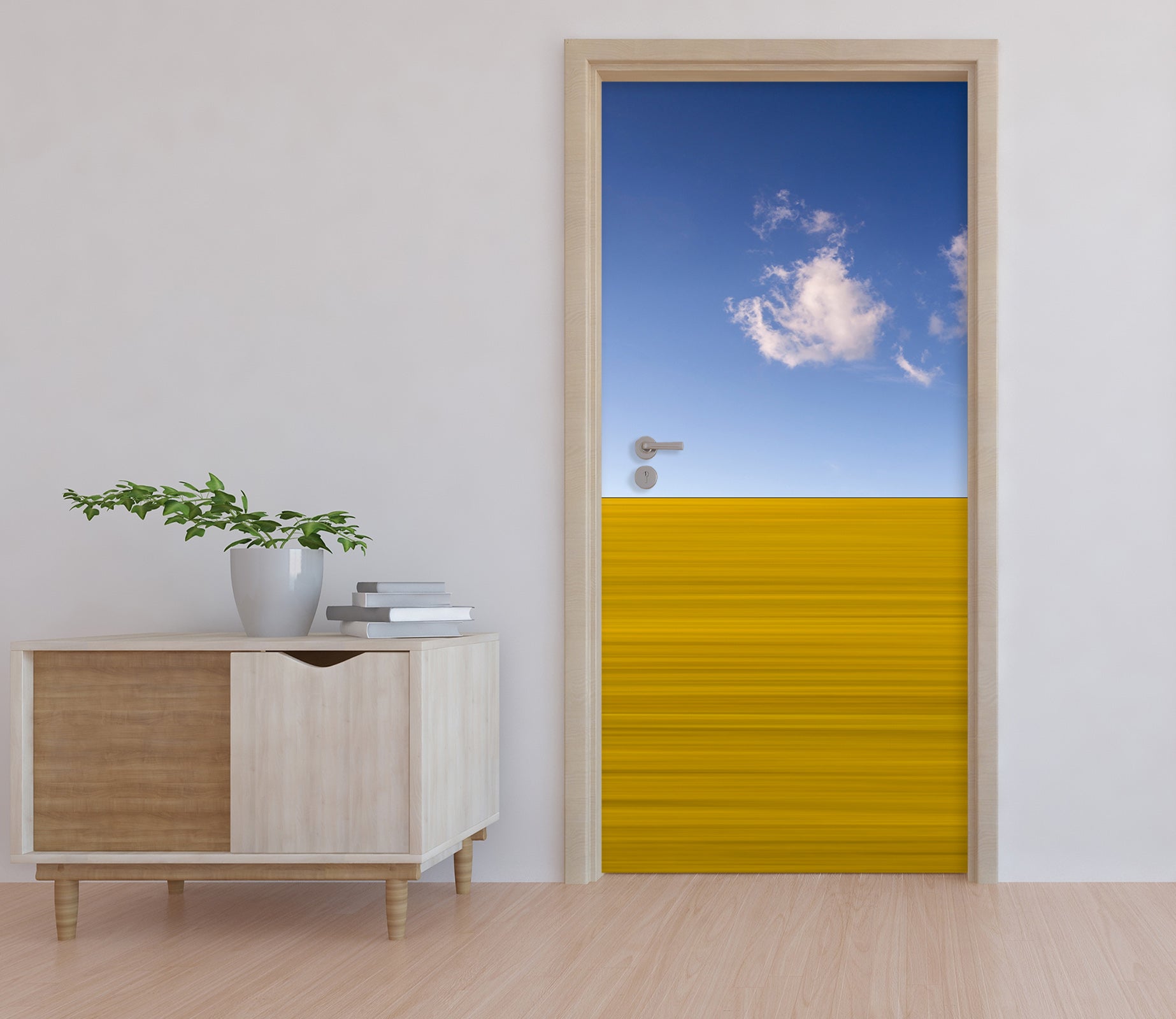 3D Yellow Grassland 11618 Marco Carmassi Door Mural