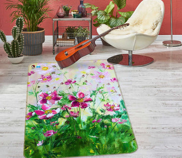 3D Pink Garden 1175 Skromova Marina Rug Non Slip Rug Mat