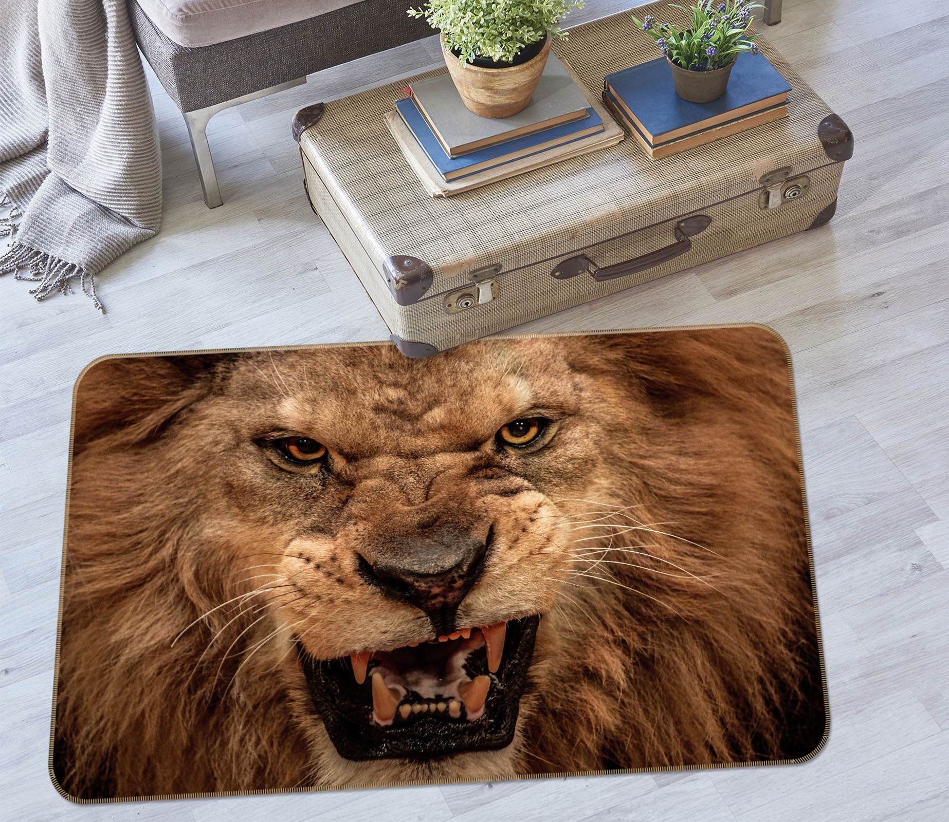 3D Lion 68192 Animal Non Slip Rug Mat