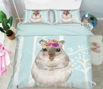 3D Squirrel Flower 251 Uta Naumann Bedding Bed Pillowcases Quilt