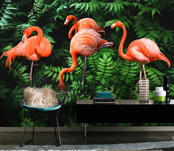 3D Flamingo Plant WC1723 Wall Murals