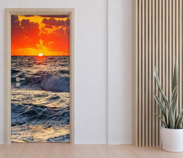 3D Waves Sun 22017 Door Mural