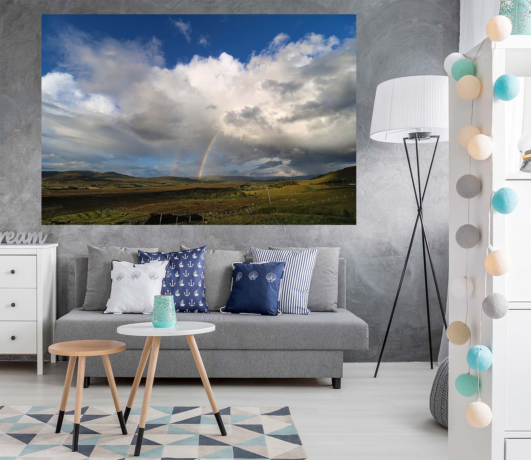 3D Grassland Clouds 116 Jerry LoFaro Wall Sticker