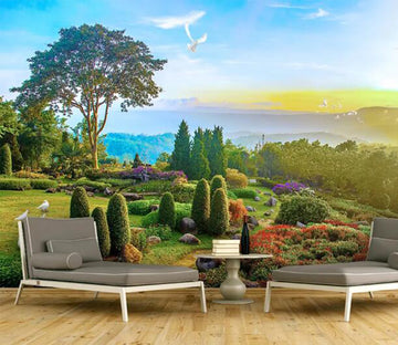 3D Pigeon Garden WC319 Wall Murals