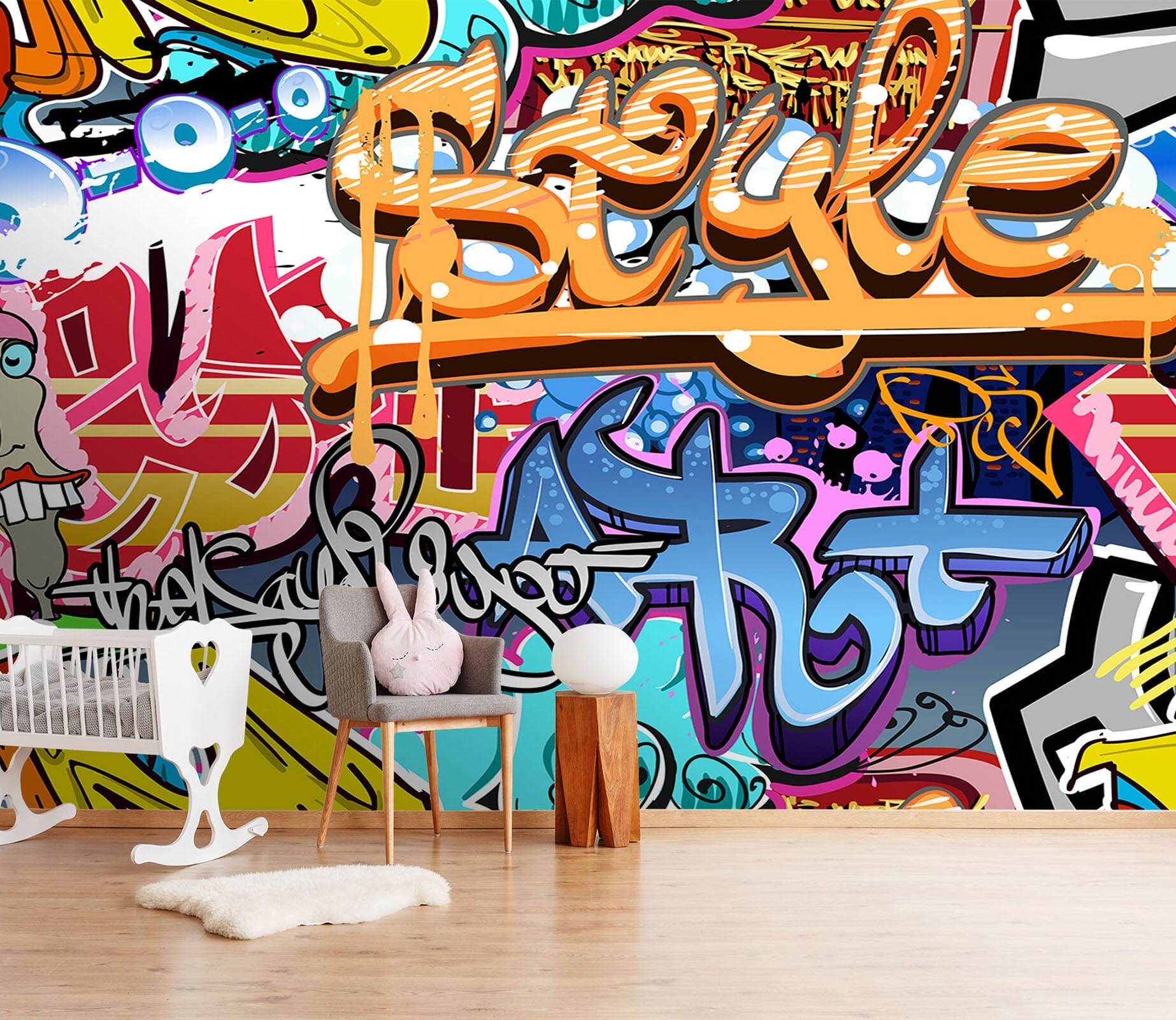 3D Color Graffiti 111 Wall Murals Wallpaper AJ Wallpaper 2 