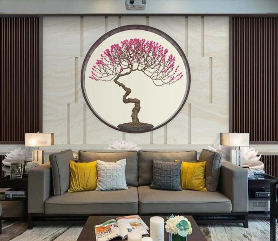 3D Round Plum WC2026 Wall Murals