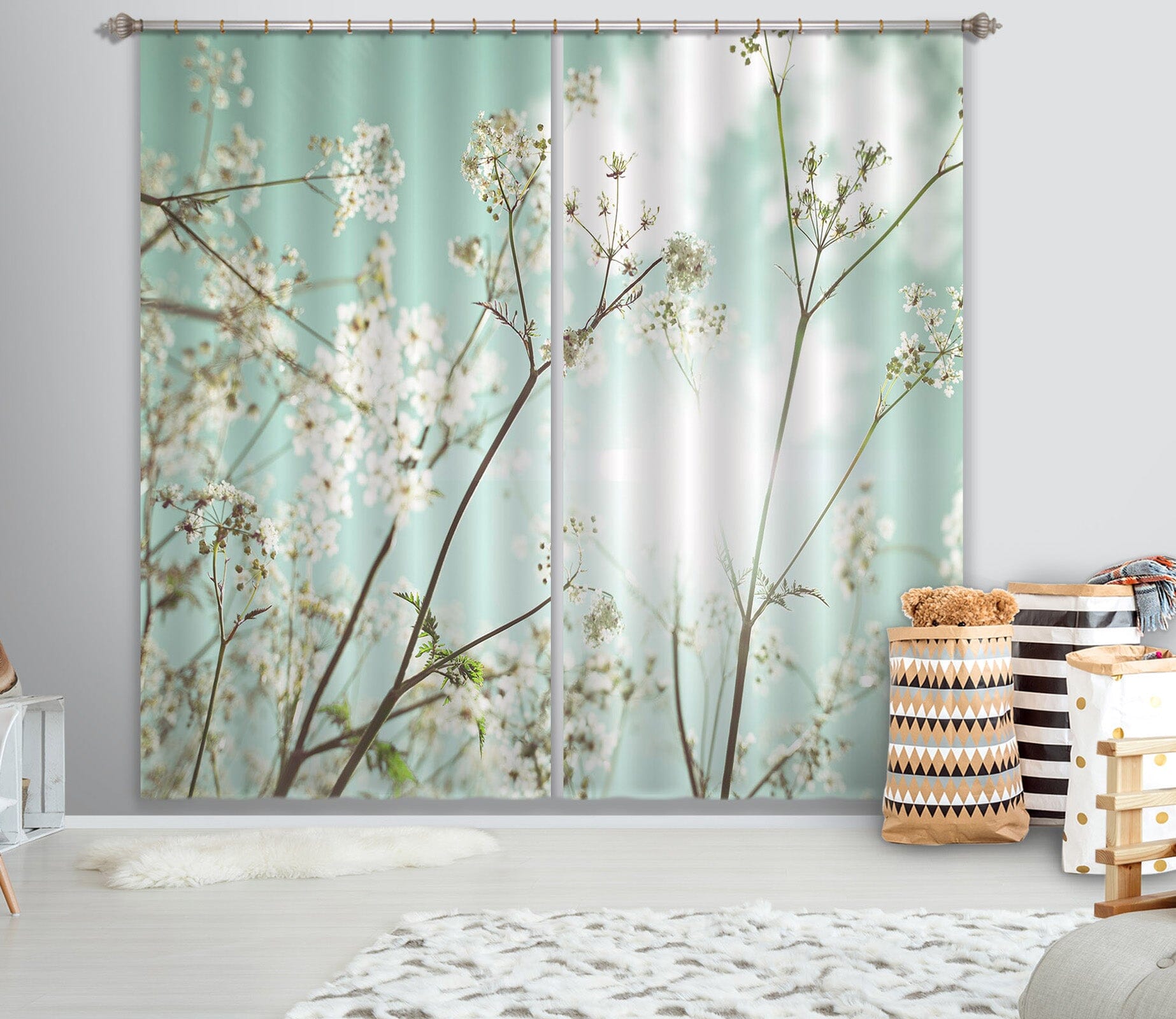 3D Cloud Flower 006 Assaf Frank Curtain Curtains Drapes Curtains AJ Creativity Home 