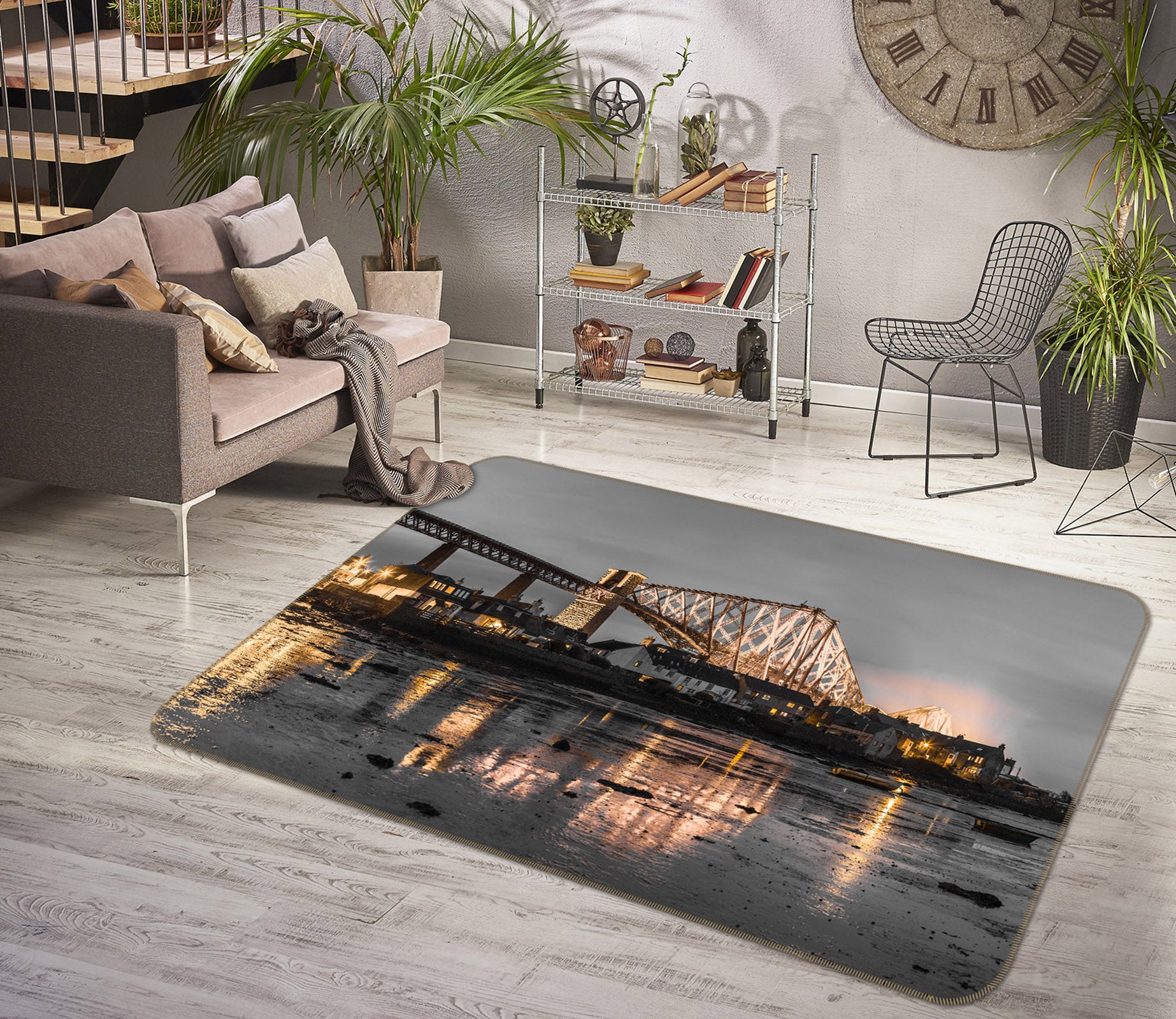 3D Night Bridge 120 Assaf Frank Rug Non Slip Rug Mat