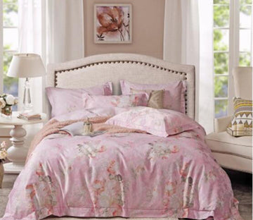 3D Light Pink Flower 14127 Bed Pillowcases Quilt