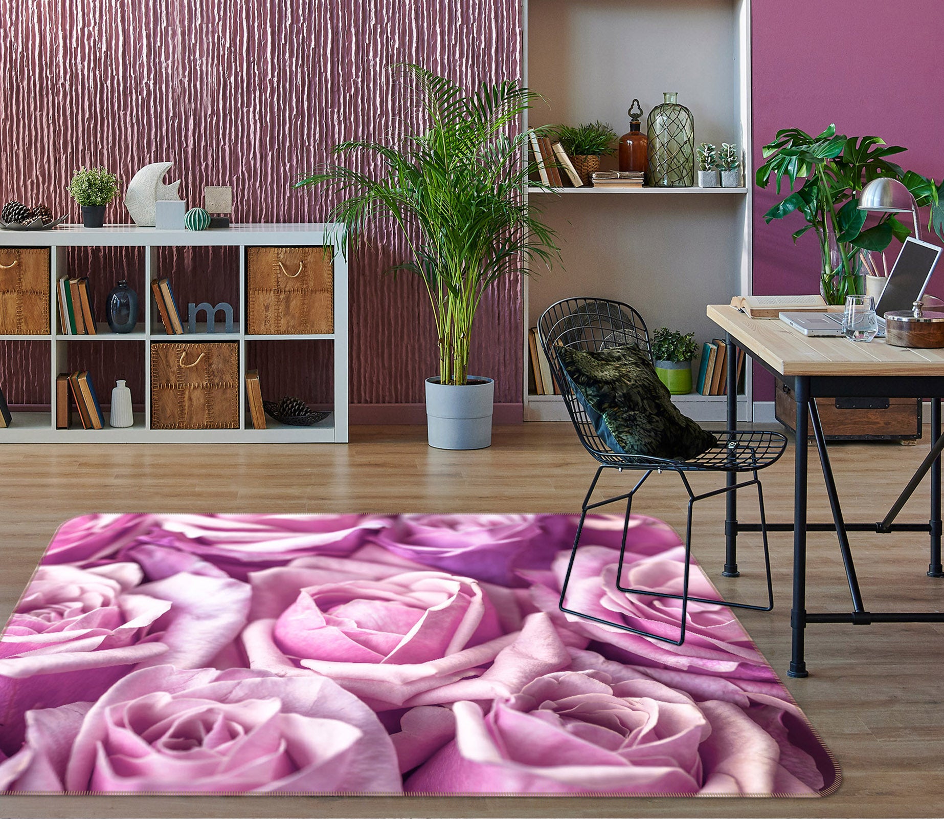 3D Purple Rose 104 Assaf Frank Rug Non Slip Rug Mat