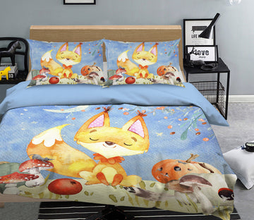 3D Fox Mushroom 249 Uta Naumann Bedding Bed Pillowcases Quilt