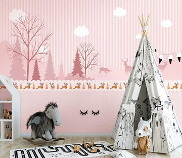 3D Pink Forest 718 Wall Murals Wallpaper AJ Wallpaper 2 