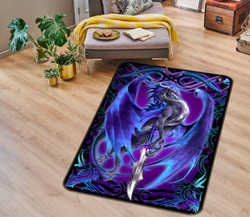 3D Purple Dragon 8242 Ruth Thompson Rug Non Slip Rug Mat