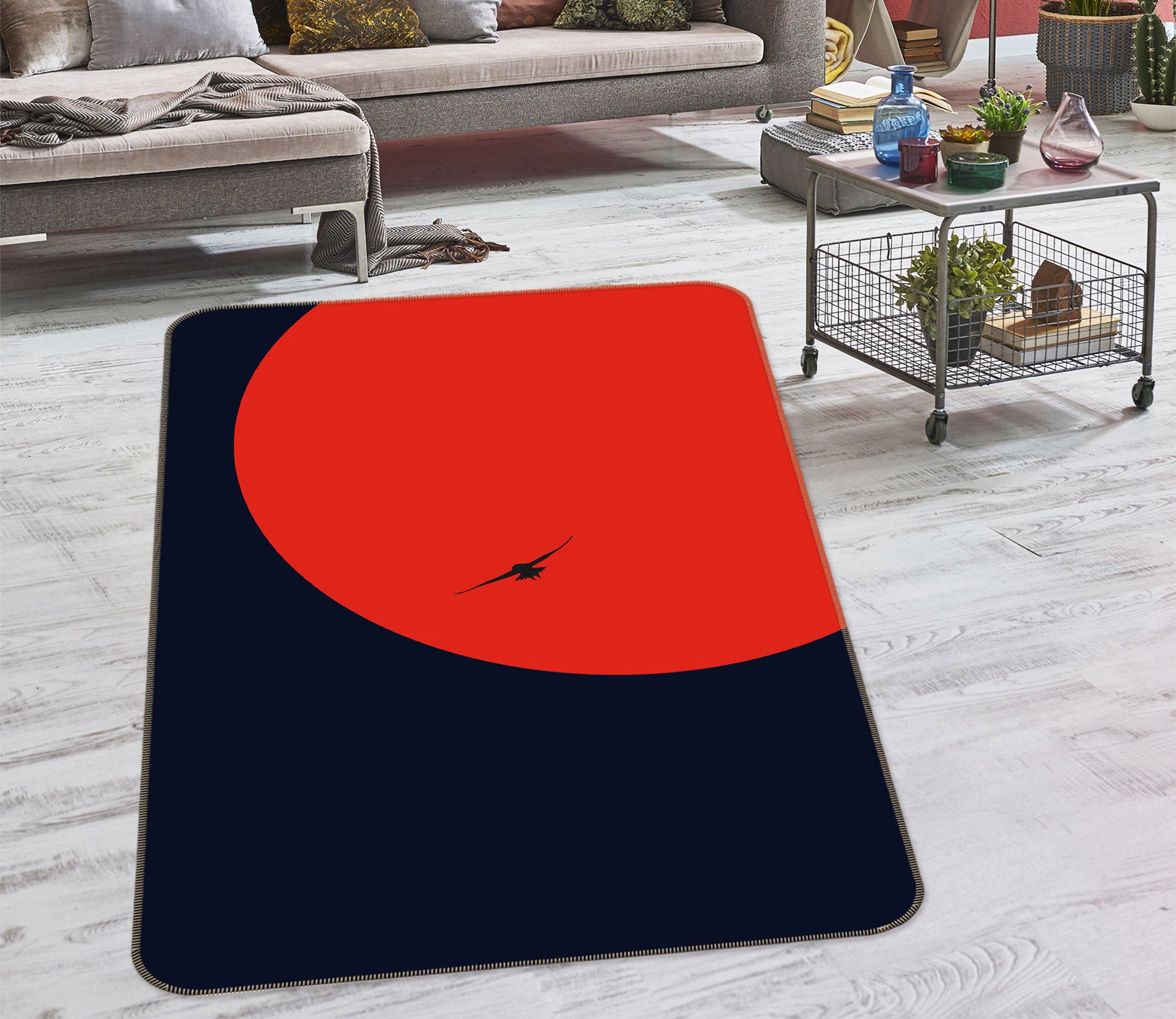 3D Red Sun Eagle 1091 Boris Draschoff Rug Non Slip Rug Mat