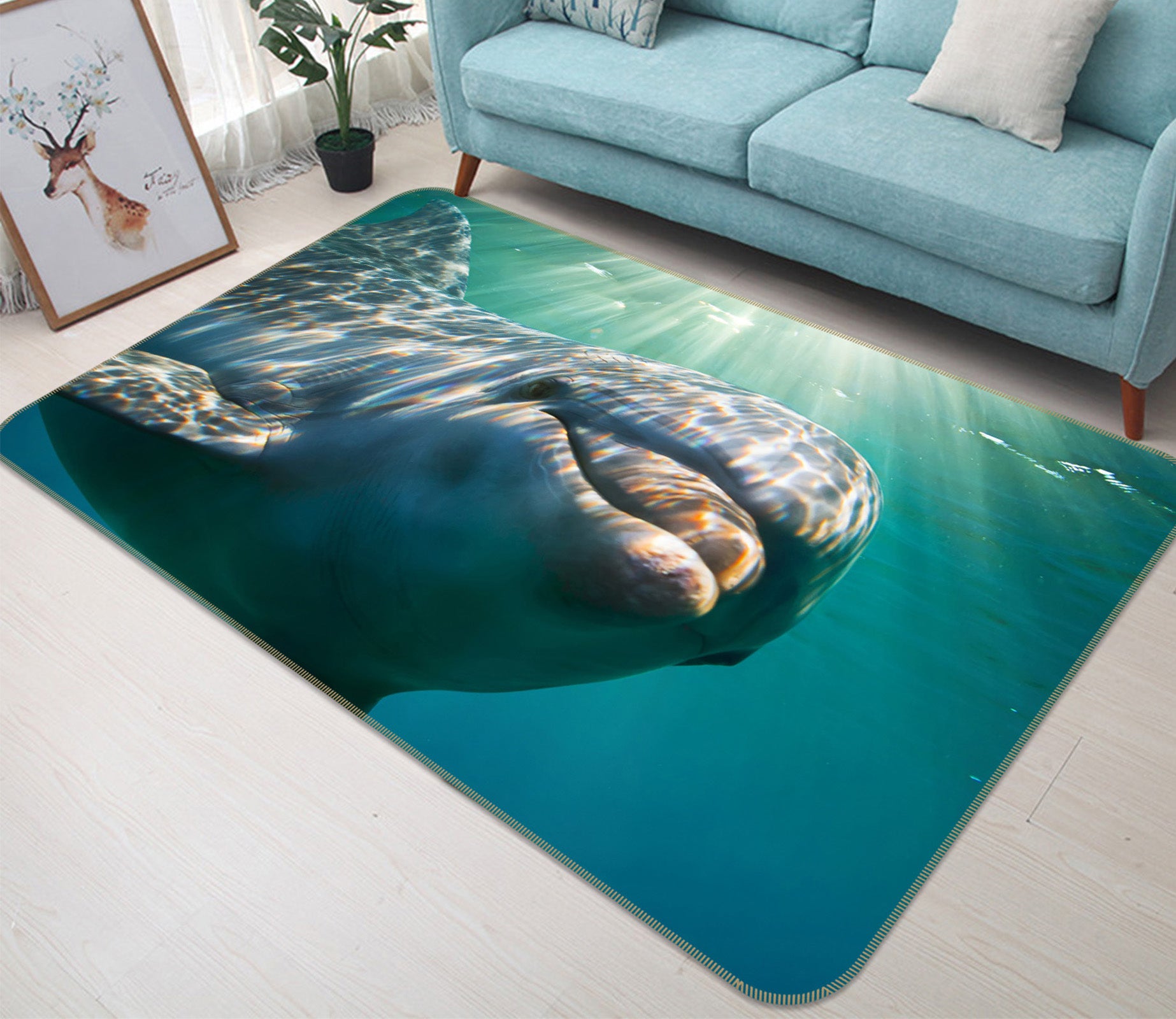 3D Dolphin 68154 Animal Non Slip Rug Mat