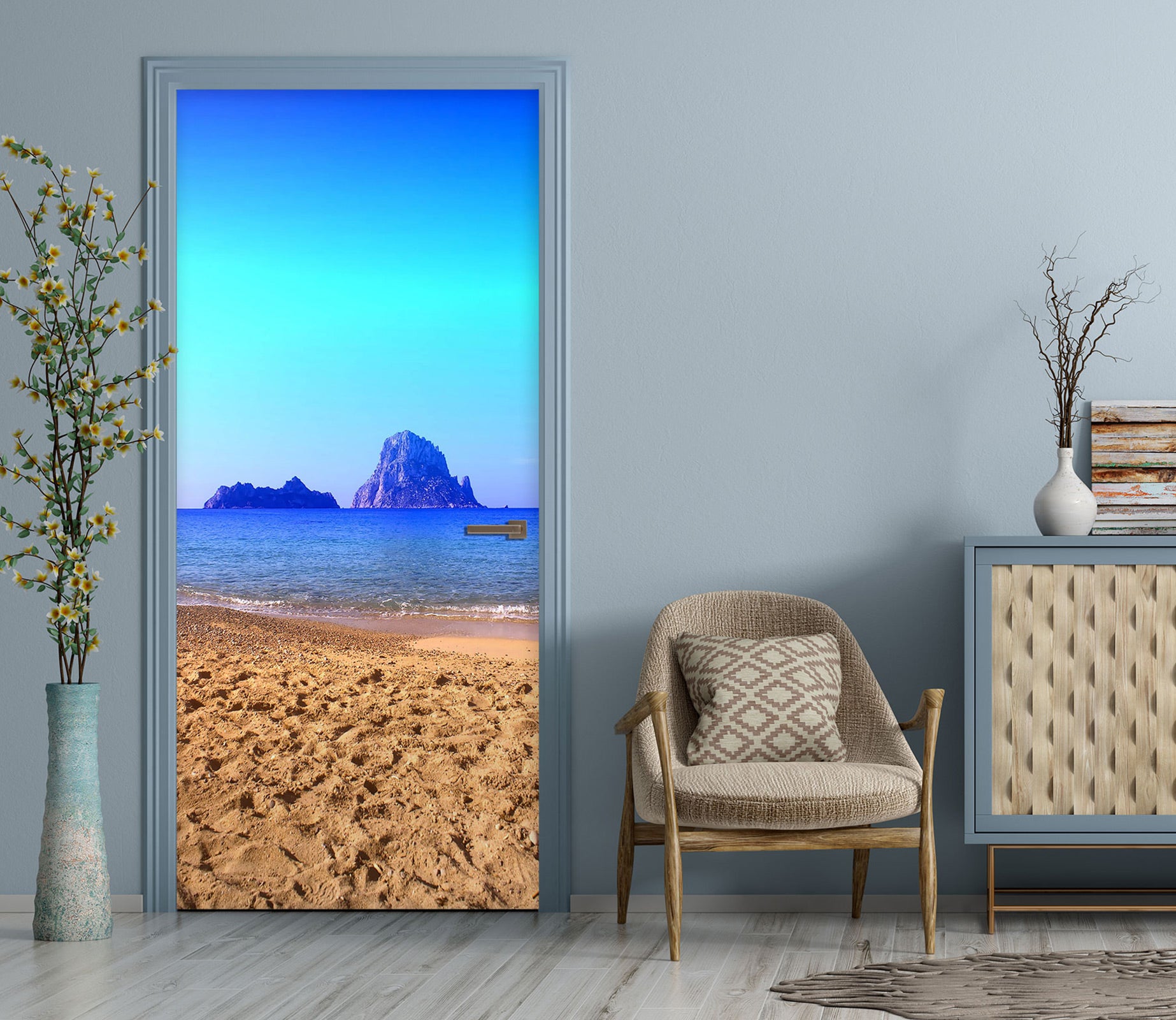 3D Island Beach 226 Door Mural