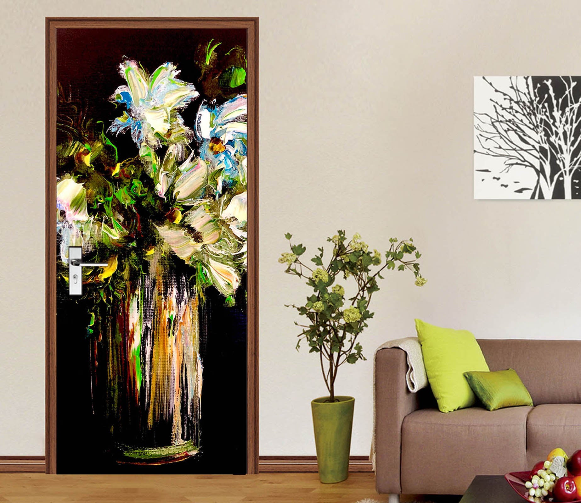 3D Oil Painting Vase 3275 Skromova Marina Door Mural