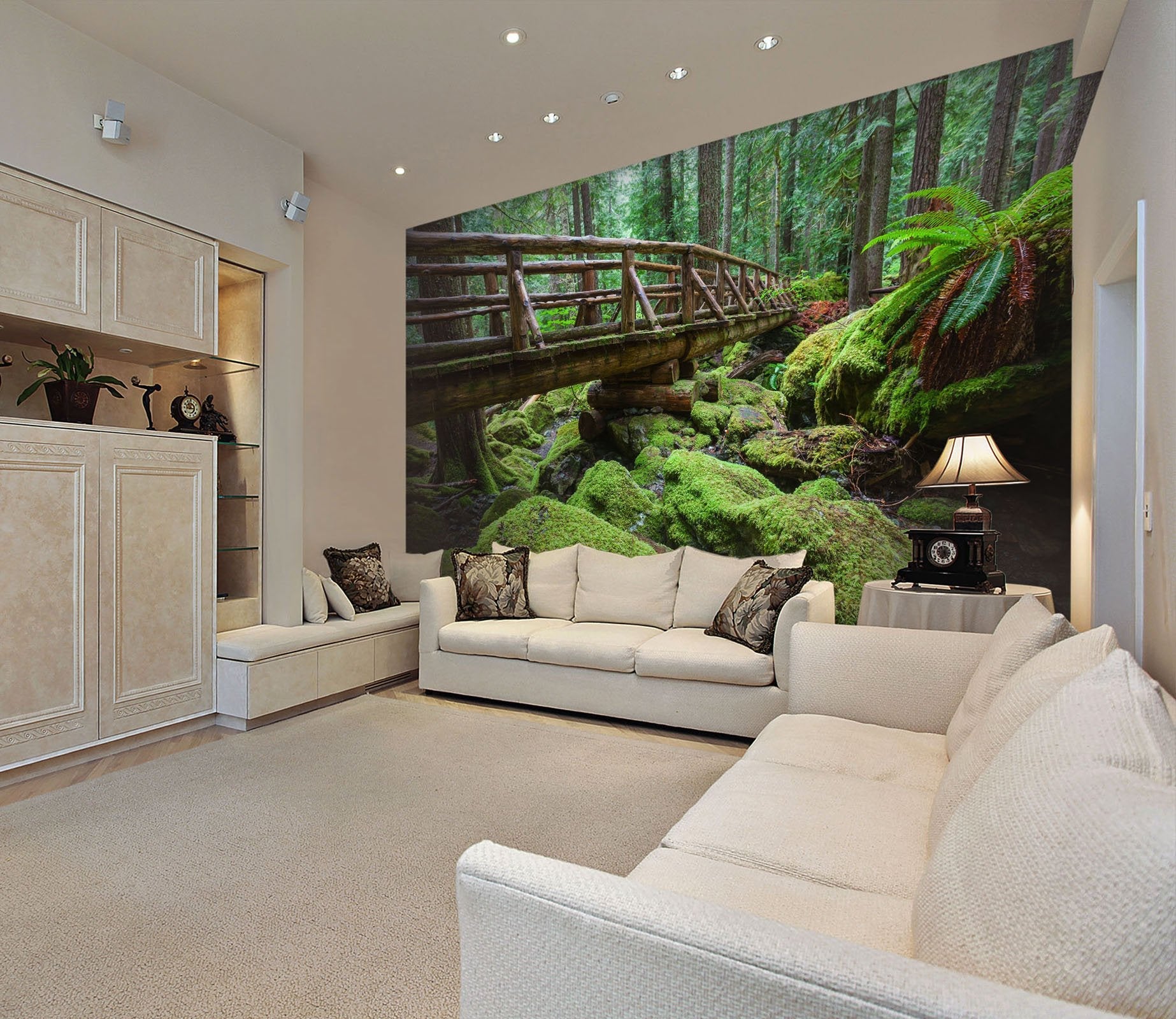 3D rain forest with bridge 37 Wall Murals Wallpaper AJ Wallpaper 