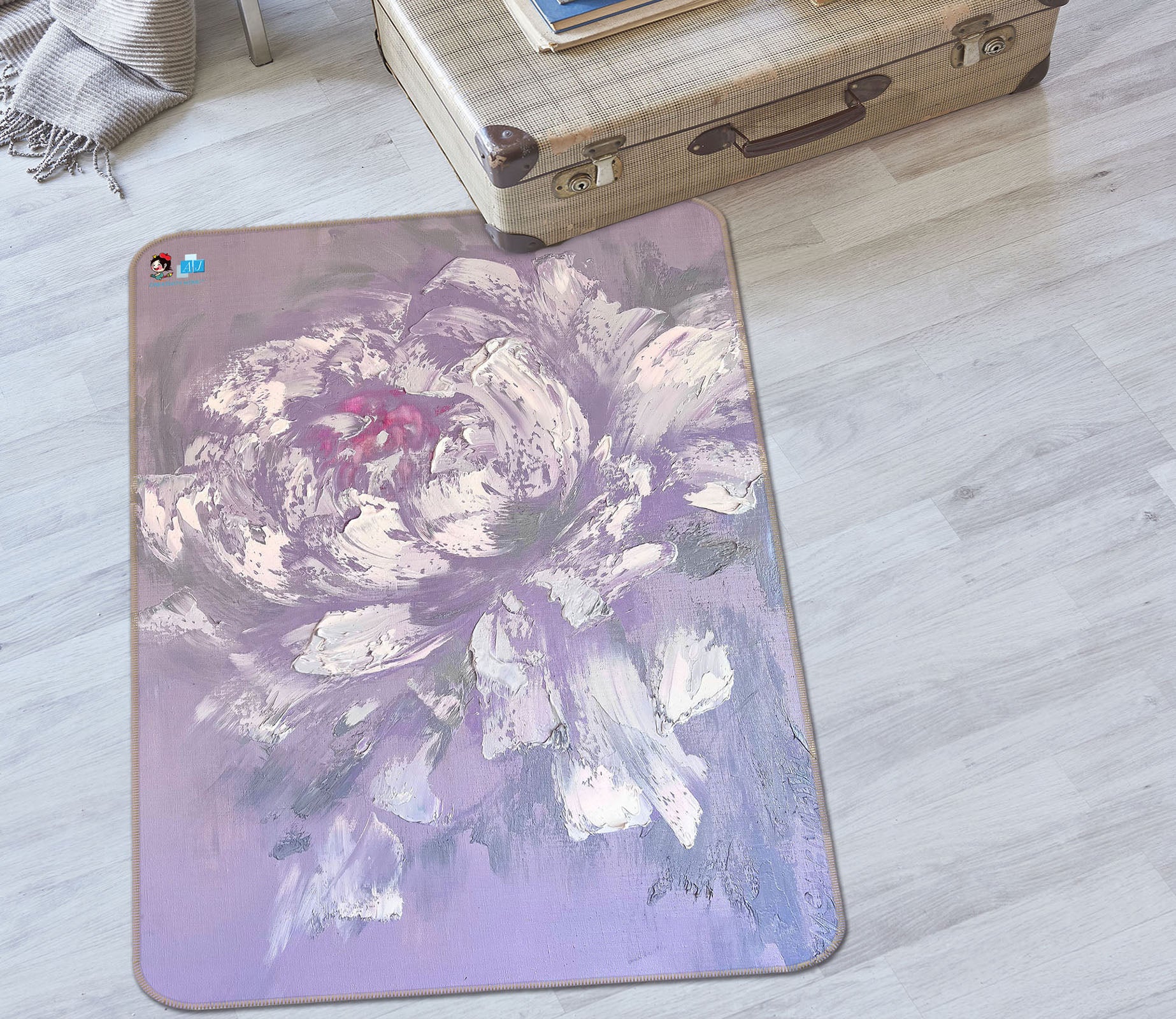 3D Painted Flowers 3850 Skromova Marina Rug Non Slip Rug Mat