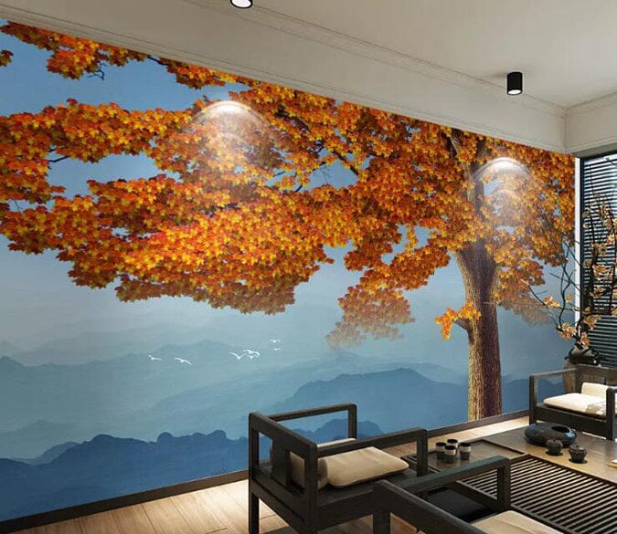 3D Yellow Leaves 1522 Wall Murals Wallpaper AJ Wallpaper 2 