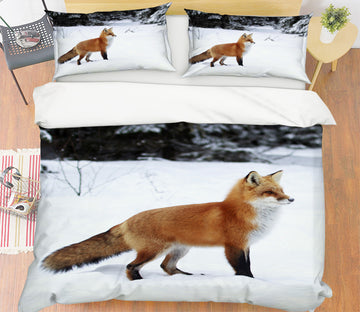 3D Fox Snow 19205 Bed Pillowcases Quilt