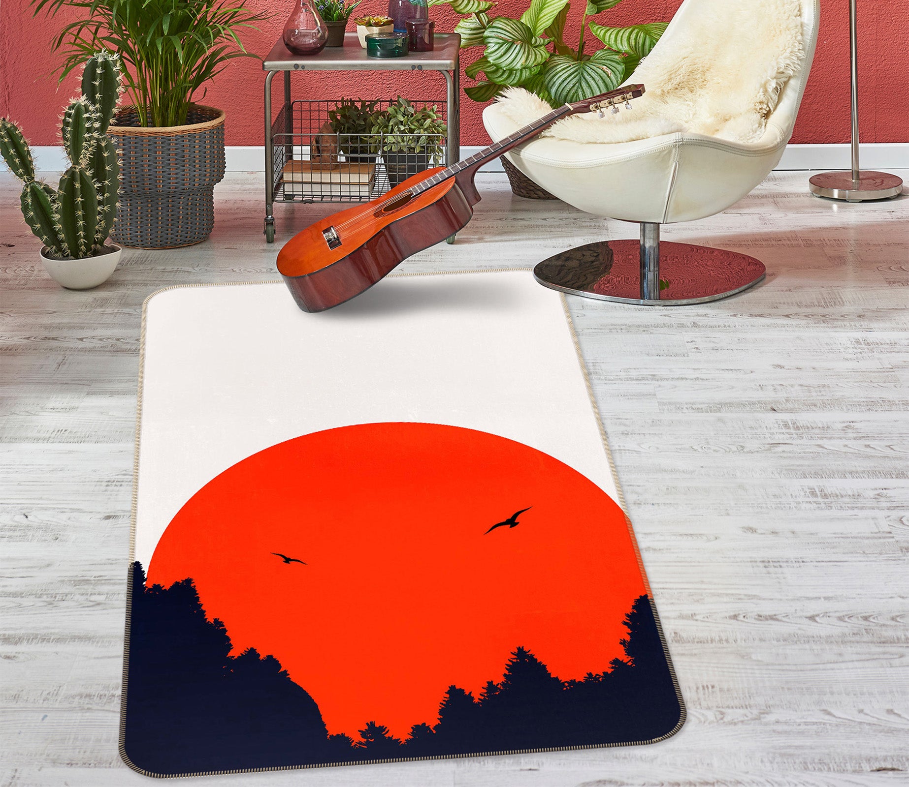 3D Sunset Forest 1133 Boris Draschoff Rug Non Slip Rug Mat