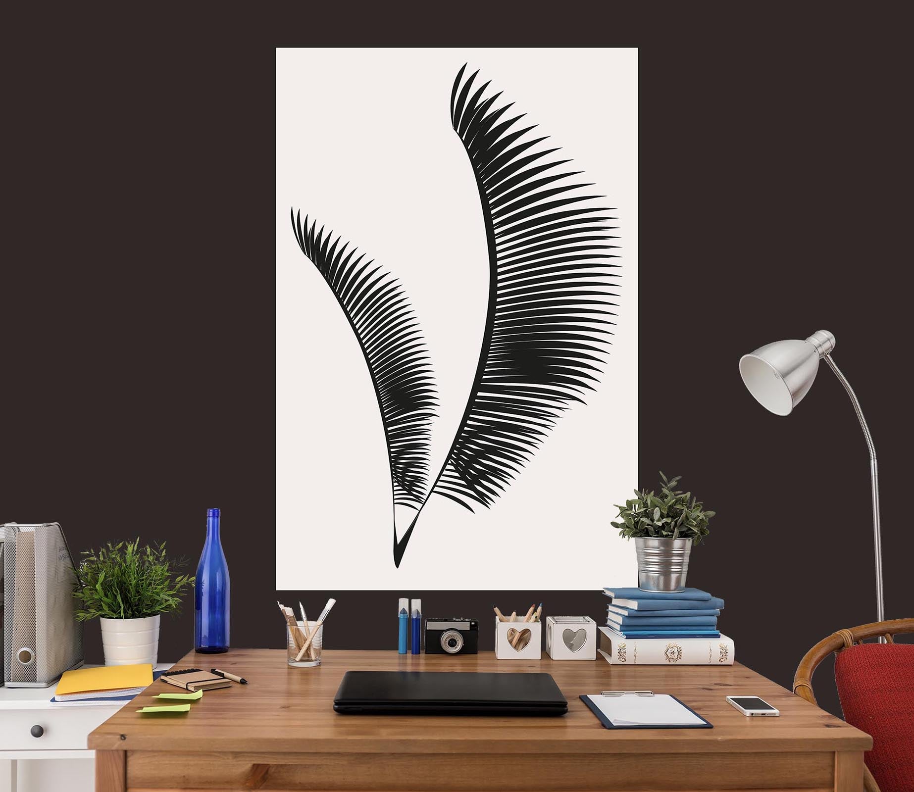 3D Black Feather 147 Boris Draschoff Wall Sticker