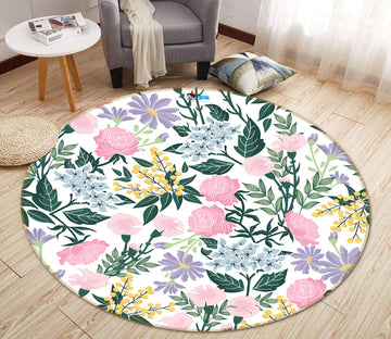 3D Colorful Flowers 10551 Kashmira Jayaprakash Rug Round Non Slip Rug Mat