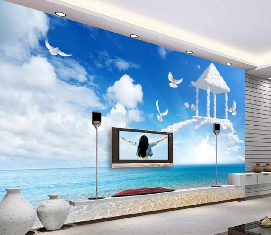 3D Cloud Pavilion WC272 Wall Murals