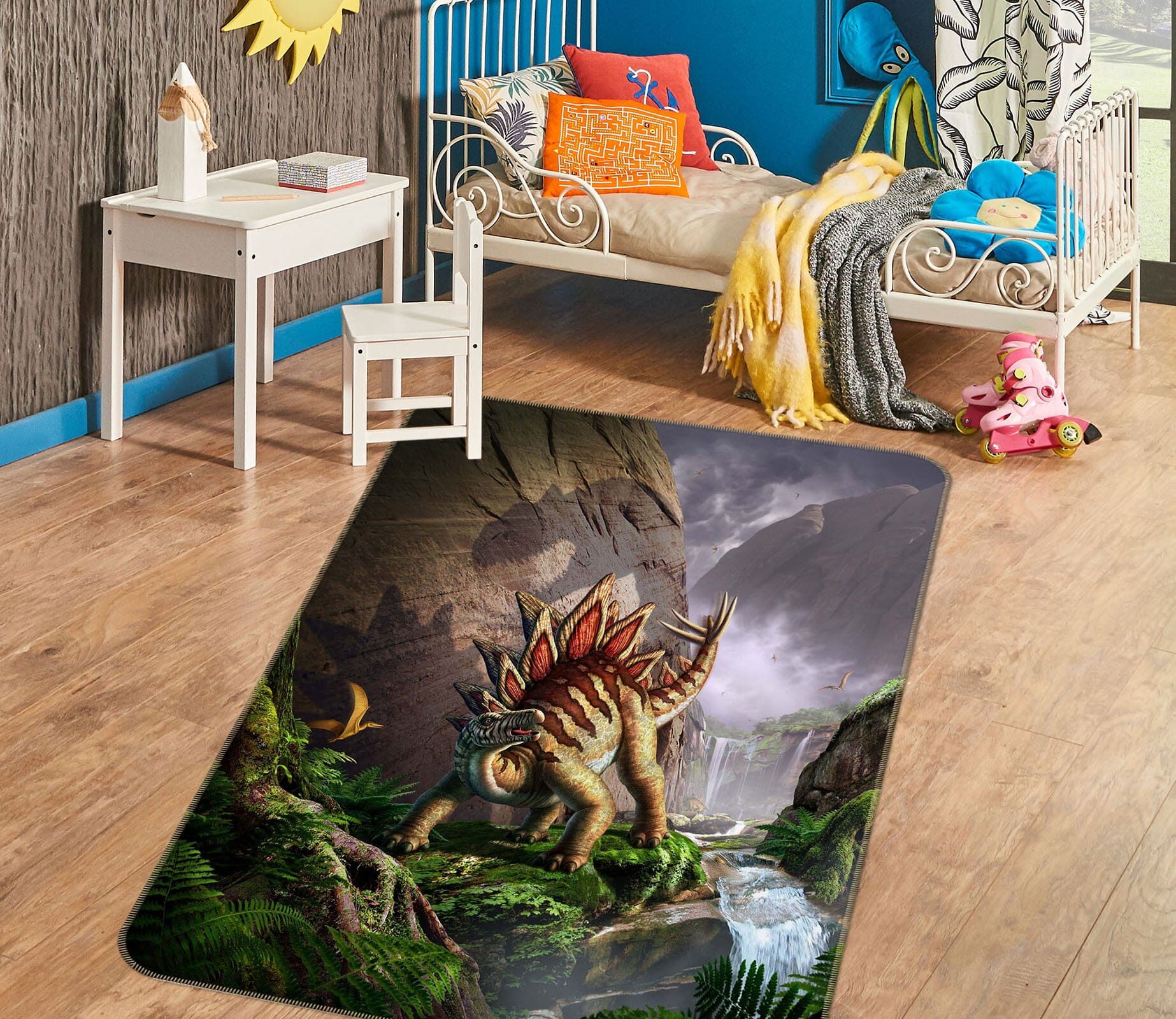 3D Dinosaur War 1065 Jerry LoFaro Rug Non Slip Rug Mat Mat AJ Creativity Home 