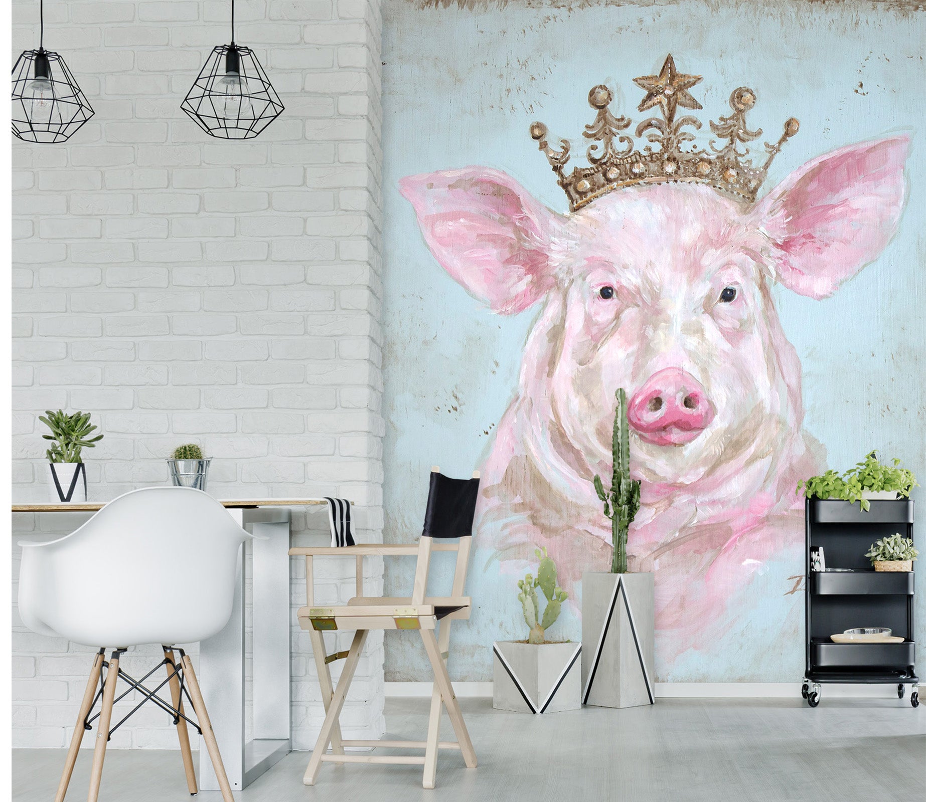 3D Crown Pig 1603 Debi Coules Wall Mural Wall Murals