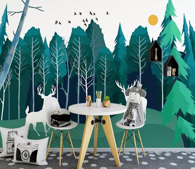 3D Animal Forest 484 Wall Murals Wallpaper AJ Wallpaper 2 