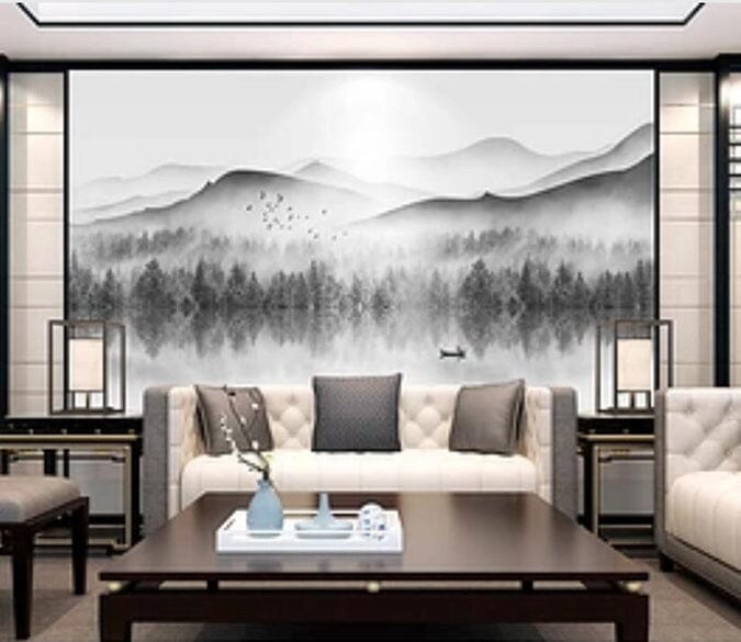 3D Foggy Forest 1755 Wall Murals Wallpaper AJ Wallpaper 2 