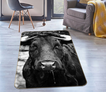 3D Black Cow 69040 Animal Non Slip Rug Mat