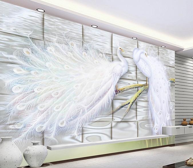 3D White Peacock 184 Wall Murals Wallpaper AJ Wallpaper 2 