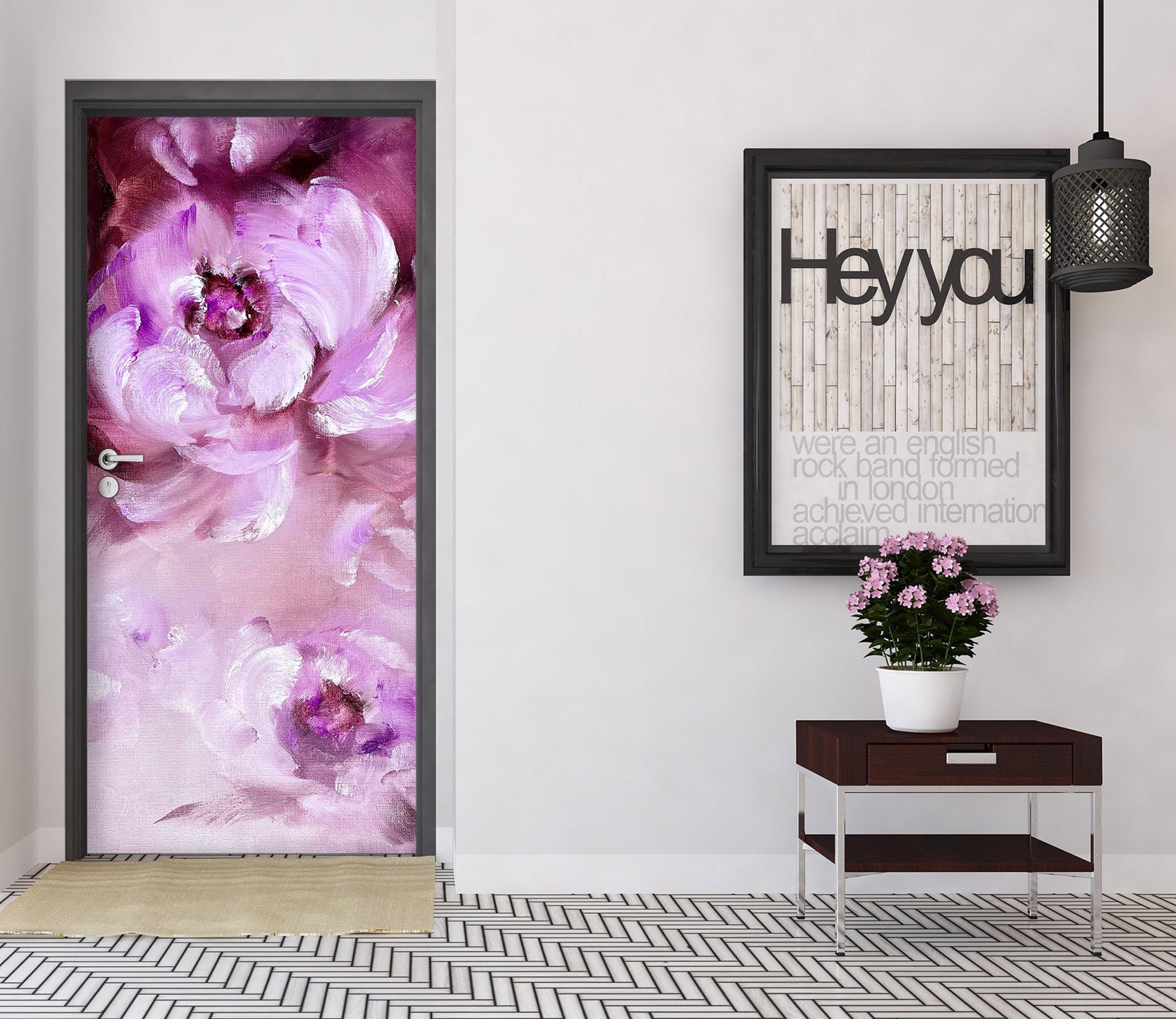 3D Purple Flowers 3152 Skromova Marina Door Mural