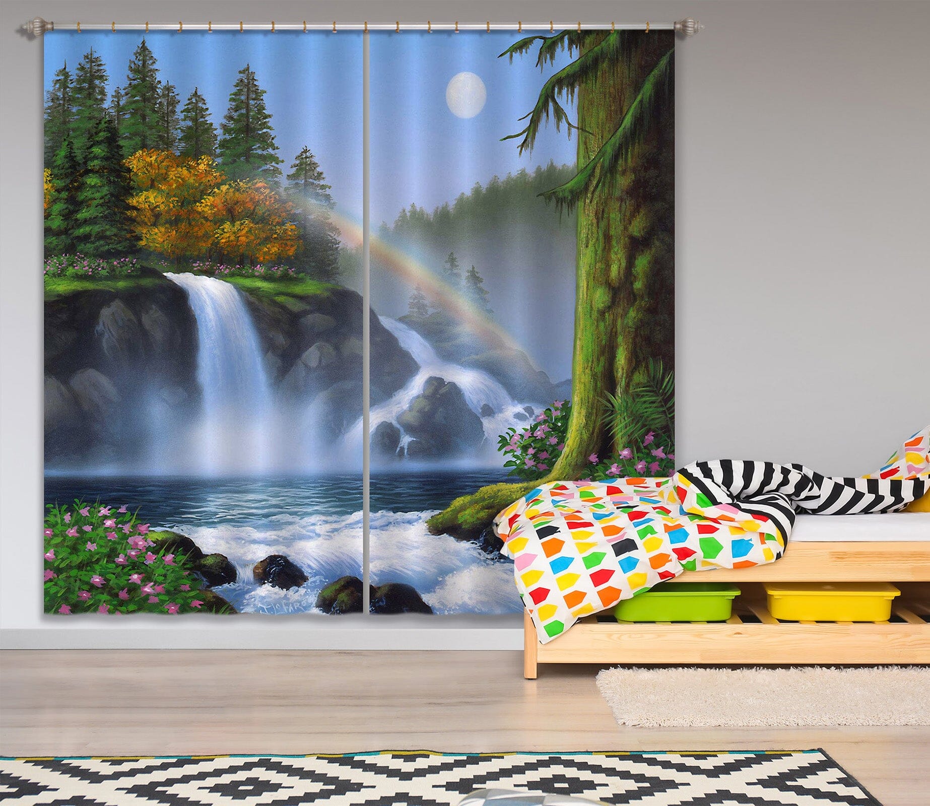 3D Waterfall 078 Jerry LoFaro Curtain Curtains Drapes Curtains AJ Creativity Home 