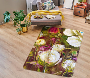 3D Rose Bouquet 1156 Skromova Marina Rug Non Slip Rug Mat